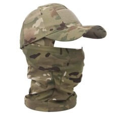 Camo Hat with Face Mask and Surge On Velcro Patch